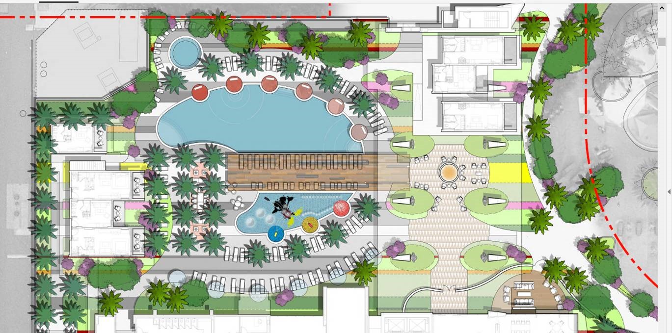 Disneyland Tower | Blueprint Outside the Disneyland Tower for Amenities