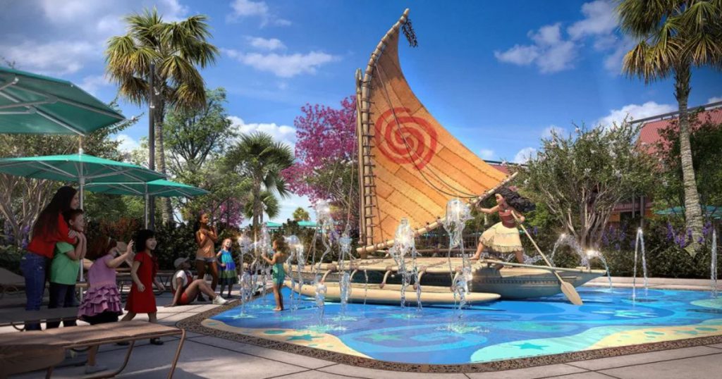 Moana-themed-splash-pad- Polynesian-Island-Tower